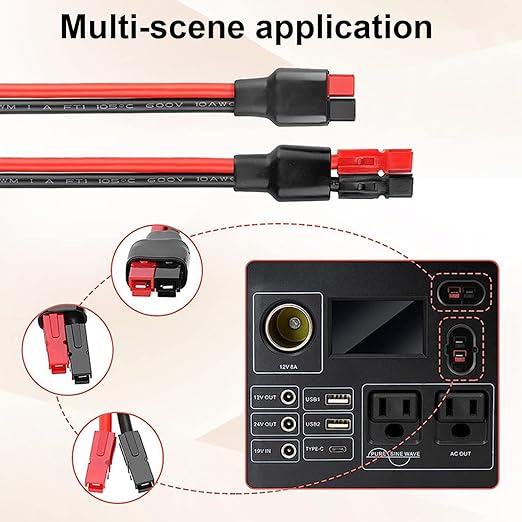 Tnisesm 100Pcs 15/30/45Amp Power Connectors, AWG10-20 Quick Disconnect Connect Battery Connector Modular Power Connectors Sets with Crimping Tool DC Power Crimper Ratchet Pliers