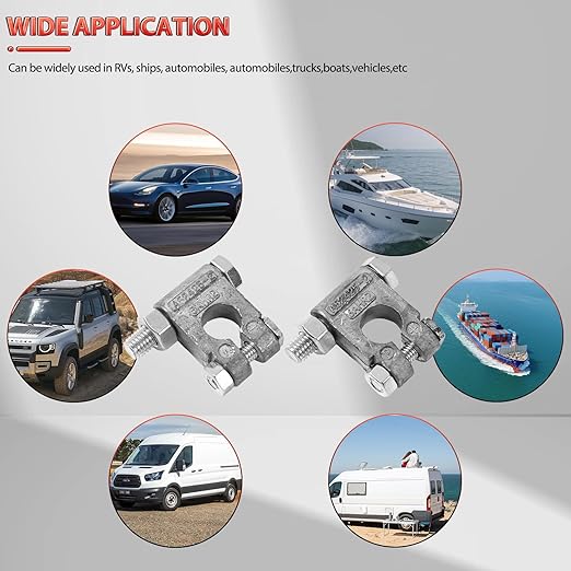 Military Spec Battery Terminal Top Post Kit Positive Negative for Car Auto Truck Rv Boat with Cover Washers Cleaner Brush Protector Fiber