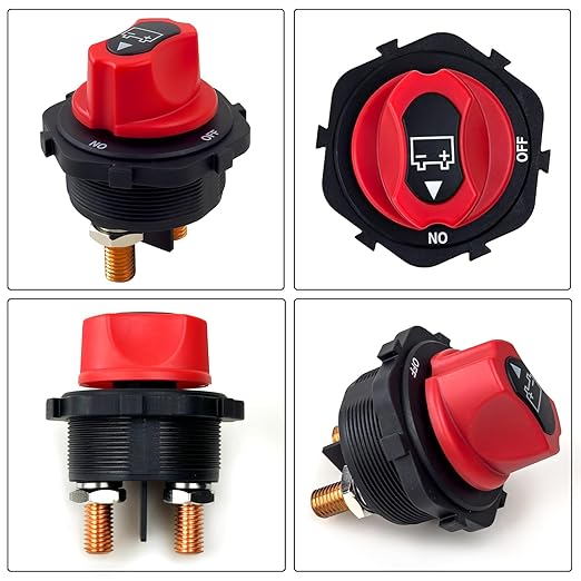FXC Battery Disconnect Switch 12V-32V Battery Master Cut Shut Off Isolator Switch Max. 32V DC 300A ON-Off Power Battery Kill Switches for Car Off-Road Vehicle Truck Boat RV Marine