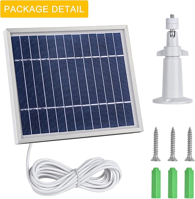 iTODOS Solar Panel Compatible with Arlo Pro and Arlo Pro 2, 11.8Ft Outdoor Power Charging Cable and Adjustable Mount,Not for Arlo HD,Arlo Ultra and Arlo Pro3/Pro4-Silver