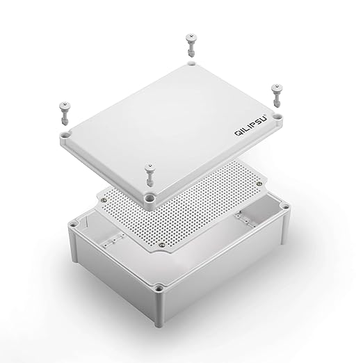 QILIPSU Outdoor Junction Box IP67 Waterproof Project Box ABS Plastic Weatherproof Electrical Enclosure Gray Cover (11"x7.5"x5.1")