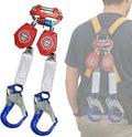 AFP Demon 6 Foot Double Web Leg Self Retracting Lifeline Safety Yoyo, Shock Pack Absorber, Aluminum Rebar Pelican Hook & Aluminum Carabiner Fall Protection Arrest Limiter SRL | OSHA & ANSI Rated