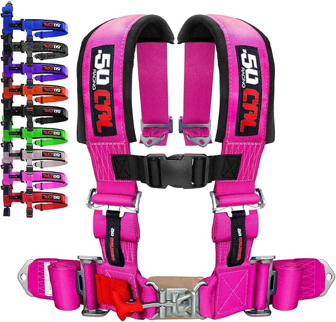 4 Point Harness for Bucket Seat, Quick Release Latch, 9 Color Options, Racing Harness, Race Car, Off Road Vehicle, UTV, RZR
