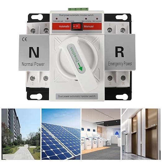 Dual Power Automatic Transfer Switch 2P 63A ATS Dual Power Generator Changeover Switch 110V Mini Electrical Selector Switches