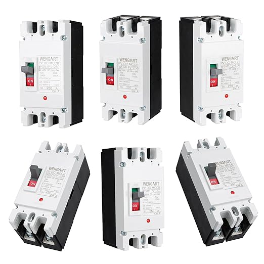 WENGART DC MCCB 500VDC WGM1PV-250,250Amp Solar PV Disconnect Switch,2P Heavy Duty Molded Case Breaker with Arc Chutes for Solar Energy Systems,ESS & Battery Protection