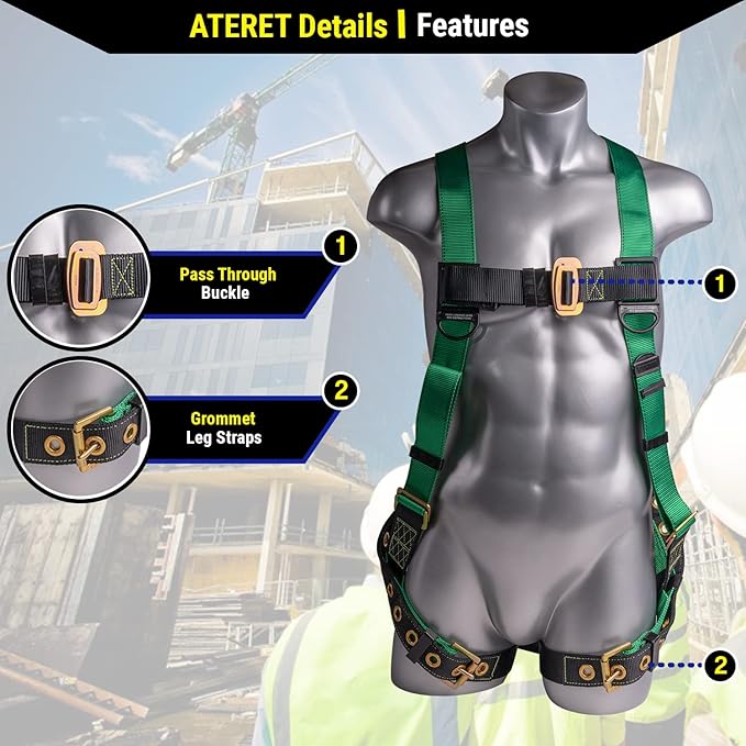 Palmer Safety V5504 Roofing Kit, Construction Harness, Vertical Lifeline Assembly & Duffle Bag
