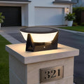 11" Solar Post Lights, IP54 Waterproof Outdoor Lamp Post Light, 3000K Pillar Lights Outdoor, Dusk to Dawn Solar Column Light, Modern Pillar Lighting for Patio Posts Fence Gate Garden Entrance