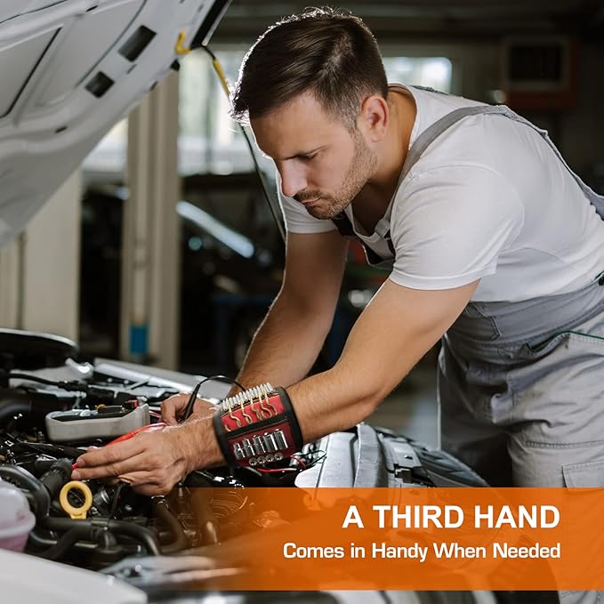 Father Day Gifts from Daughter Wife Son Magnetic Wristband: Men Tool Gifts for Men Him Belt Magnet Wrist for Holding Screws Nails Cool Gadgets Ideas Grandpa Father Day Gifts for Husband Papa Dad