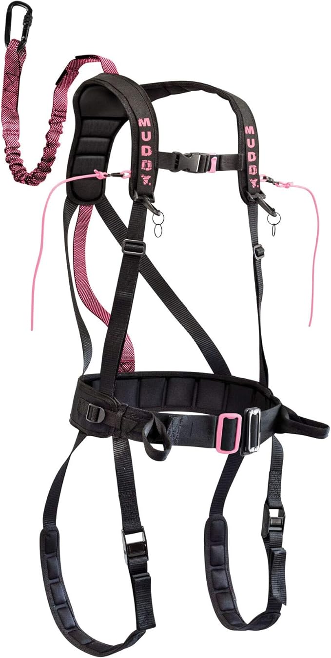 Muddy Women's The Safeguard Treestand Safety Harness Nylon Black and Pink