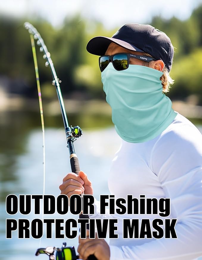 JHYWELL Cooling Neck Gaiter Face Mask, UV Protection Masks Gator, Windproof Bandana for Skiing, Fishing, Hiking, Cycling