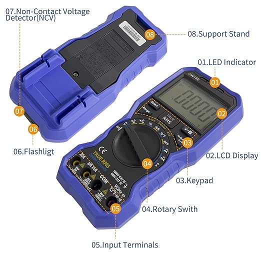 OWON OW18E Bluetooth Digital Multimeter, 20000 Counts True RMS Voltmeter, Auto-Ranging Current Amp Resistance Diodes Continuity, Data Logger, Thermometer, Offline Recording