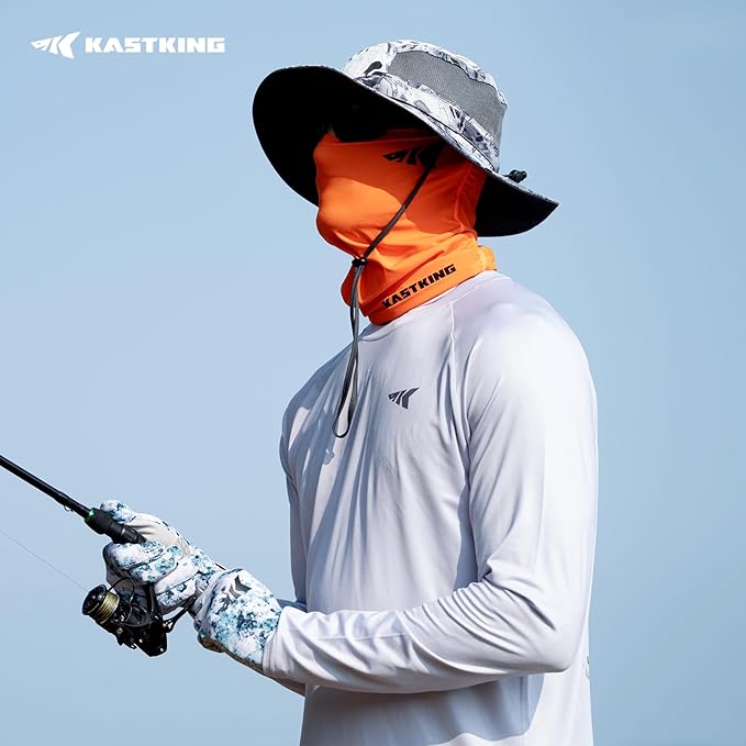 KastKing Ultimate Angler Neck Gaiter, UPF 50 Sun Mask, Sun Gaiters for Men & Women, Hydrocool Technology, Fishing, Hiking