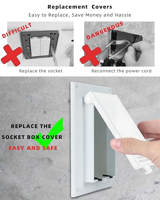 Electrical Box Replacement Cover, DBVC-1 Extra Duty Replacement for All-Weather Use, Type 3r Enclosure Cover for Wet Locations Can be adapted to DBVR1C/DBVS1C/60VC, Improve Electricity Safety