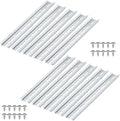 10 Piece Aluminum DIN Rails, 12 Inches Long, 35mm Wide, 7.5mm High, Top Hat Slotted DIN Rail with RoHS, Extra Premium Screws Included for Hardware Components Mounting