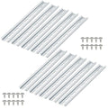 12 Piece Aluminum DIN Rails, 8 Inches Long, 35mm Wide, 7.5mm High, Top Hat Slotted DIN Rail with RoHS, Extra Premium Screws Included for Hardware Components Mounting