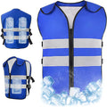 Cooling Vest for Men&Women,Reflective Ice Vest with 20 PCS Reusable Ice Packs,Adjustable Cool Jacket for Mascots,Working,Fishing,Cycling,Running,Cooking,Motorcycle in the Heat ﻿