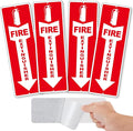 (4 Pack) Fire Extinguisher Signs – Strong Self Adhesive Fire Extinguisher Sign for Business, 12x4 Inch Aluminum Fire Extinguisher Signs Weather Resistant and Easy to Install (Red)