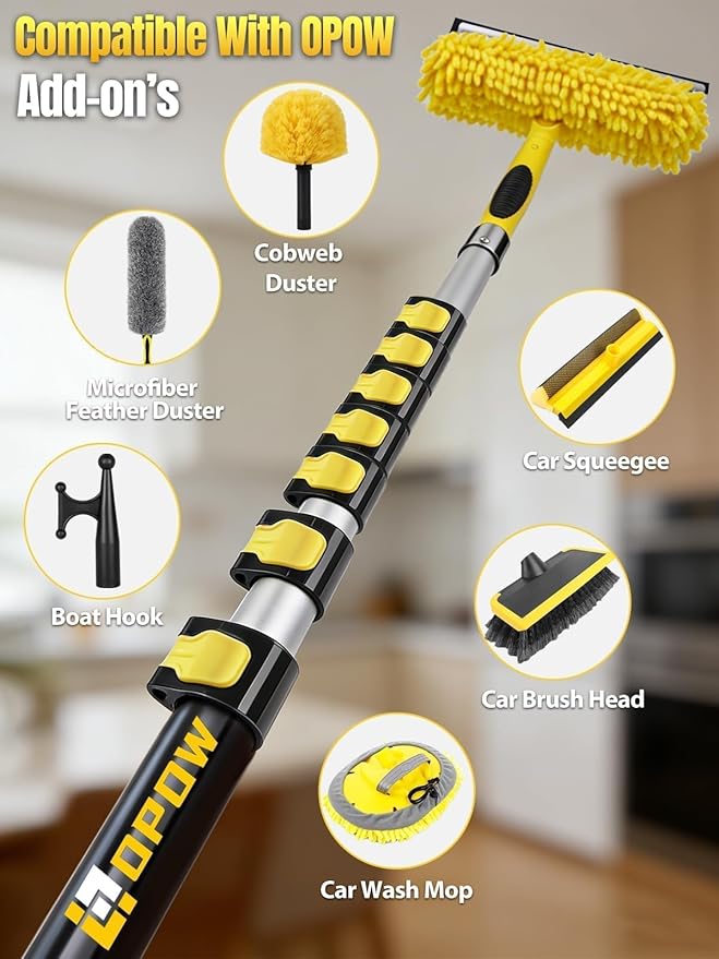 4.8-30ft Heavy-Duty Extension Pole - Maximum 36ft Reach for Large Commercial Buildings - Premium Aluminum Construction - Professional Grade Multi-Purpose Tool