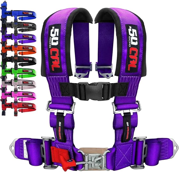 4 Point Harness for Bucket Seat, Quick Release Latch, 9 Color Options, Racing Harness, Race Car, Off Road Vehicle, UTV, RZR