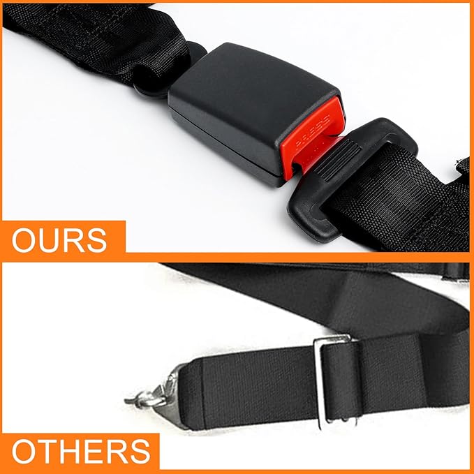 Yakitoko Universal 4 point Safety Harness Set 2 in Fits Go Kart,UTV,ATV,Racing Black