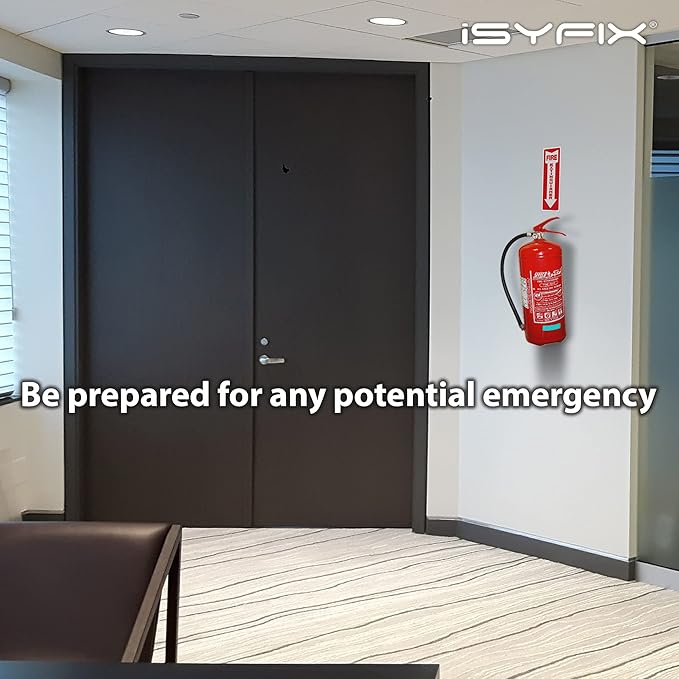 iSYFIX Fire Extinguisher Reflective Sticker Sign – 12 Pack 4x12 – Premium Self-Adhesive Vinyl, Laminated for Ultimate UV, Weather, Scratch, Water and Fade Resistance, Indoor and Outdoor