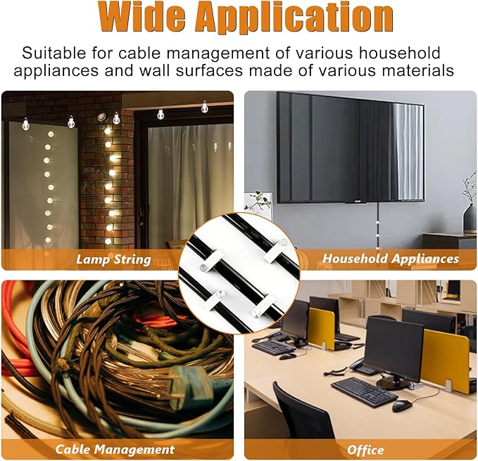 mankk 630PCS Cable Clips Nail in Cable Clips Wire Clips 4/5/6/8/10mm Round & Square Ethernet Cables Wall Clips for Cords RG6 RG59 CAT5 CAT6 RJ45