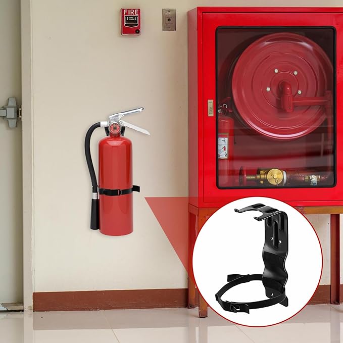 4pcs Home Fire Extinguisher Mount Bracket, 5 LB Metal Truck Fire Extinguisher Mounting Bracket, Mini Extinguisher Mount Holder Kit for Vehicle and Home