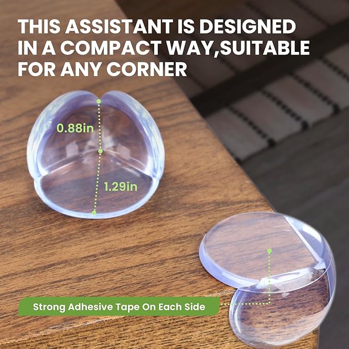Corner Protectors for Baby–16 Pack Clear Furniture Corner Guards Non‑Toxic Baby Proofing Safety Bumpers for Tables Cabinets Easy Peel Stick Installation Furniture Edge Protection for Kids