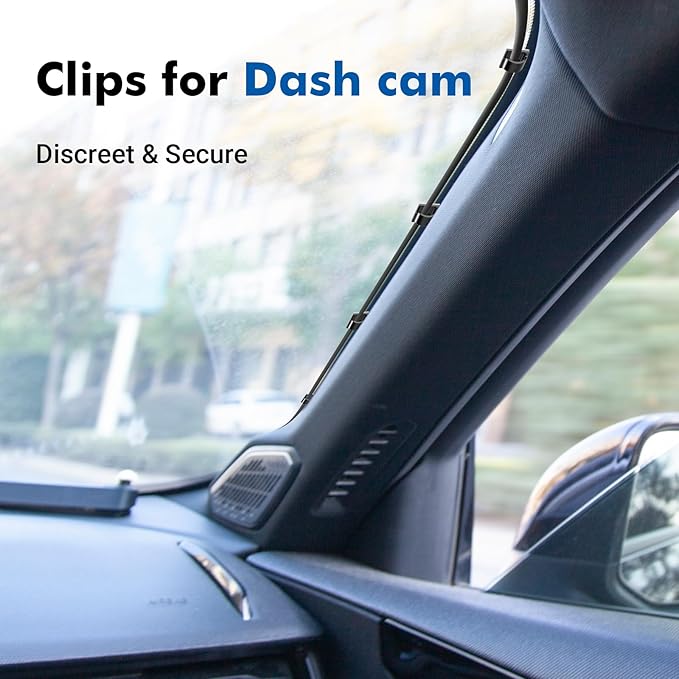60Pcs Adhesive Cable Clips, Black Small, Cord Holder, Cord Clips for Dash cam, Ethernet Cable, Christmas Lights, USB, Phone Chargers, The Wall, Desk, nightstand, Car