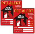 2 PCS Pet Alert Sticker for House，UV Resistant Self Adhesive Vinyl in Case of Fire Pet Stickers Waterproof Fade-Resistant Pets Inside Window Emergency Sticker