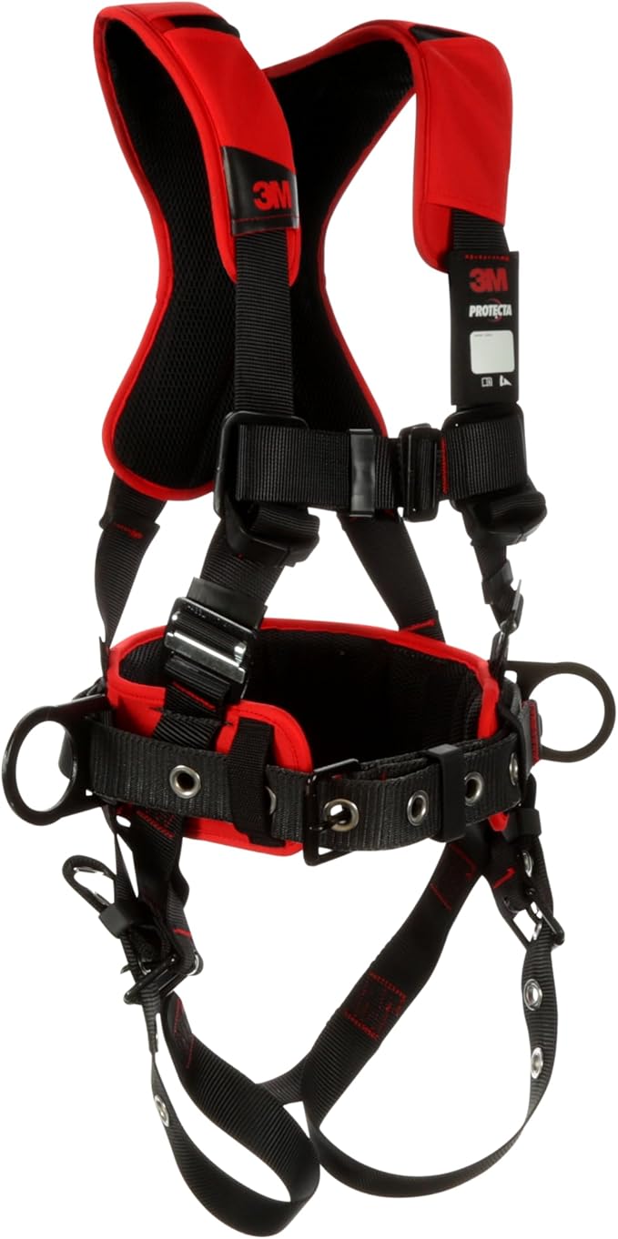3M Protecta Comfort Construction Style Positioning Fall Protection Harness 1161208, Black, 2X-Large