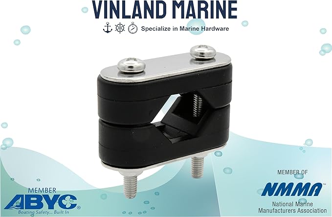 Vinland Marine Nylon Stainless Steel Boat Rail Mount Brackets, Fit 7/8" 1" Tube, Pontoon Rail Mount, Boat Grill Mounting Cleat