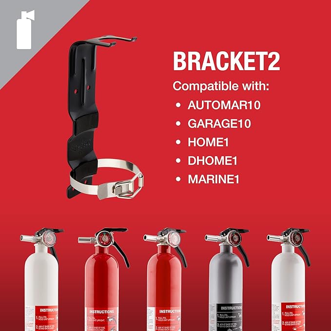 FIRST ALERT BRACKET2 Replacement Fire Extinguisher Bracket,Black