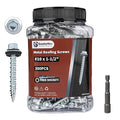 Metal Roofing Screws 1-1/2" Galvanized Hex Head Sheet Metal Screws, Metal to Wood Siding Screws, Self Tapping Screw with EPDM Washer for Corrugated Roofing (300Pcs)