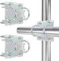 2 Sets Antenna Mast Clamp Cross-Over Bracket Kit with U Bolts for 1"-2" OD Poles, Heavy Duty Mounting Hardware for MINO Yagi TV Antennas, Security Camera, Weather Station