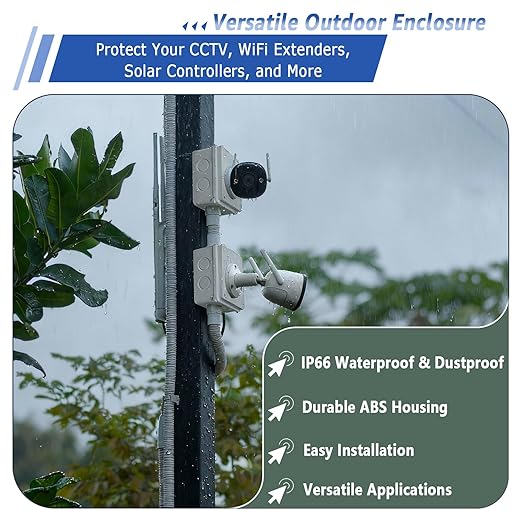 NineLeaf Junction Box, Waterproof Electrical Box IP66 Water Resistant Dustproof ABS Plastic Project Enclosure for Electronics, External Size 4.2 x 4.2 x 2.3 inch (107 x 107 x 58 mm),3PK