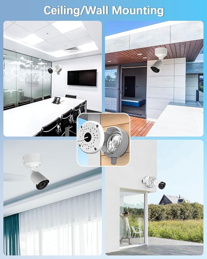 【Security Camera Junction Box】 Universal Bullet Security Camera Mount Bracket, IP66 Waterproof Junction Box for Camera（4 Pack）