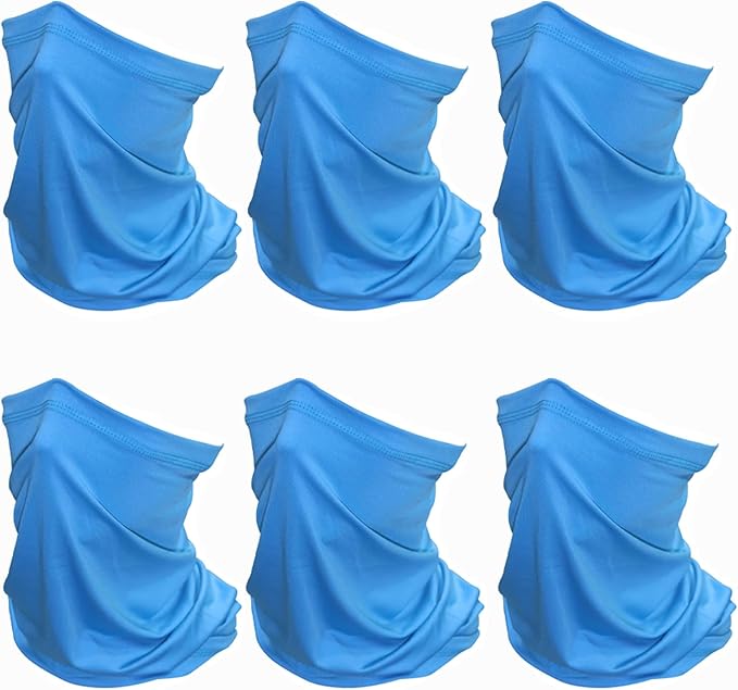SHEVERCH 6 Pack Neck Gaiter Face Mask Sun Protection Cooling Bandana Face Cover Windproof Dustproof Neck Scarf