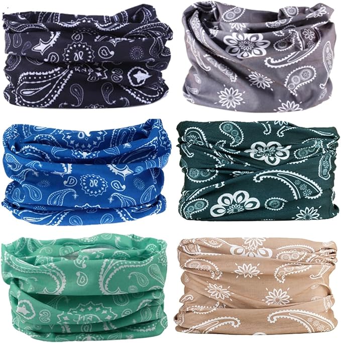 Neck Gaiter Face Cover Bandana Mask Scarf, Breathable Sun& Dust-proof for Cycling Running Fishing Hiking