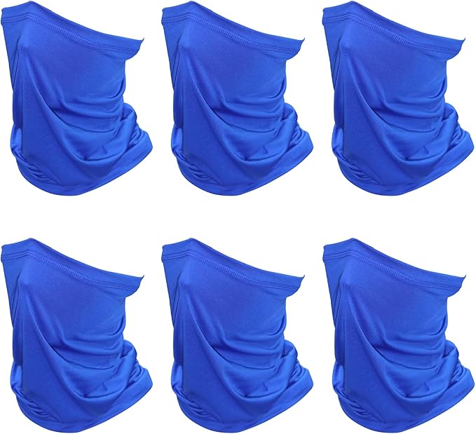 SHEVERCH 6 Pack Neck Gaiter Face Mask Sun Protection Cooling Bandana Face Cover Windproof Dustproof Neck Scarf