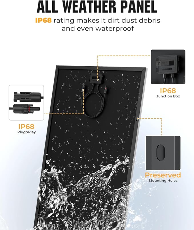 18BB 600 Watt Solar Panel, 3pcs 200W N-Type Solar Panels, 25% High-Efficiency Monocrystalline Module PV, for 12V/24V Battery, Home, Trailer, Camping, Marine, Boat, Farm, RV and Off-Grid