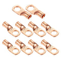 Ampper Heavy Duty Copper Wire Lugs, UL Eyelets Ring Crimp Copper Terminal Connectors for Battery Cable Ends and More (6 Awg, 3/8" Ring, 10 Pcs)
