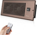 Quiet Register Booster Fan Fits 4" x 12" Register Holes, 10-Speed Smart Heating Cooling AC Vent Fan with Remote Control and Thermostat Control - Bronze