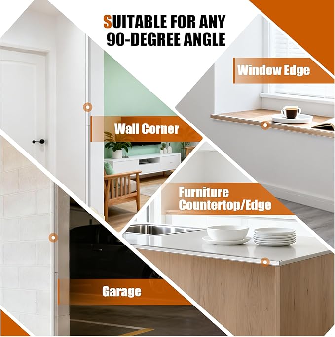 4 Pack Wall Corner Protector 31.5'', Self Adhesive Corner Protectors for Walls, Easy to Install Edge Guard Strip for Furniture Cabinet Shelf Drywall Baseboard Desk, 31.5in x 1.18in, Clear