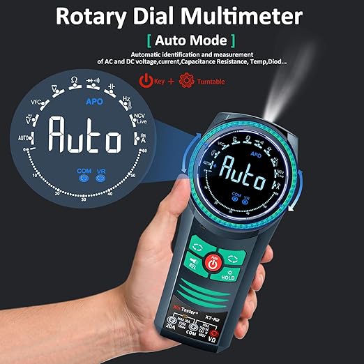 Xin Tester Digital AC DC Professional Multimeter Tester, TRMS 6000 Counts Rotary Dial Electrical Automotive Autoranging DMM 1000V NCV Volt Ohm Amp Meter, Capacitance Temperature Diode XT-R2