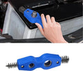 4 in 1 Car Battery Cleaning Brush, Car Battery Terminal Cleaner, Anti-Rust Auto Battery Cleaner with Steel Wire, Battery Cleaner Tool Car Accessories for Cleaning Auto Battery Post (Blue)