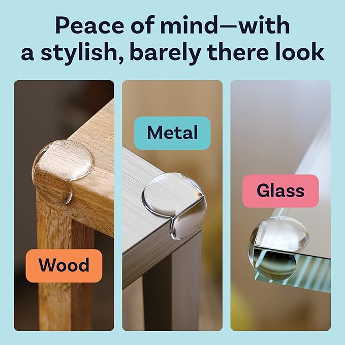 Baby Proofing Corner Protectors Guards - Furniture Edge Protector for Babies & Kids - Safety Guards & Cushions for Table, Desk, Crib, Fireplace, Corners & Edges | Clear, Safe | 12 Bumpers Pack