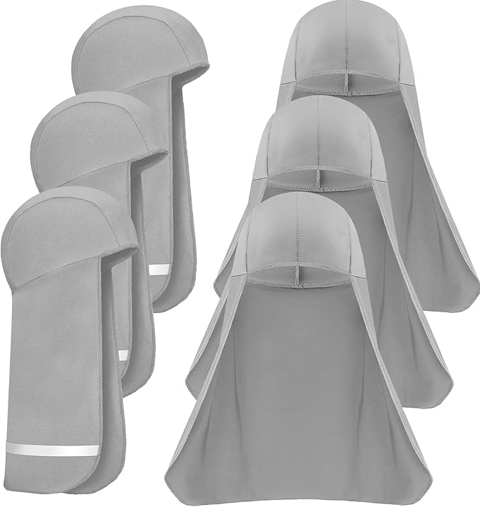 Loopeer 6 Pieces Hard Hat Sun Shade Cooling Skull Cap Neck Shade Sun Protector Skull Cap Liner for Men Women