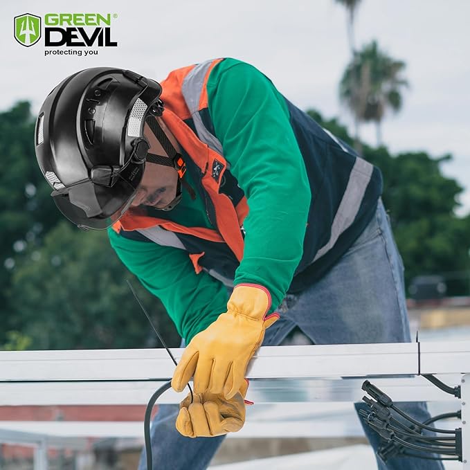 GREEN DEVIL Safety Hard Hat with Tinted & Clear Visor Vented Construction Helmet Cascos de Construccion ABS Work hardhats for Men