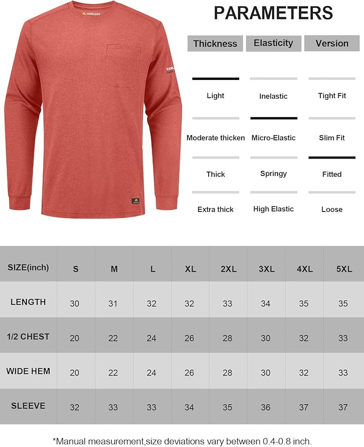FR Shirts for Summer Crew T-Shirt 5.5OZ Heather Jersey Flame Resistant Long Sleeve Crew T Shirt CAT2